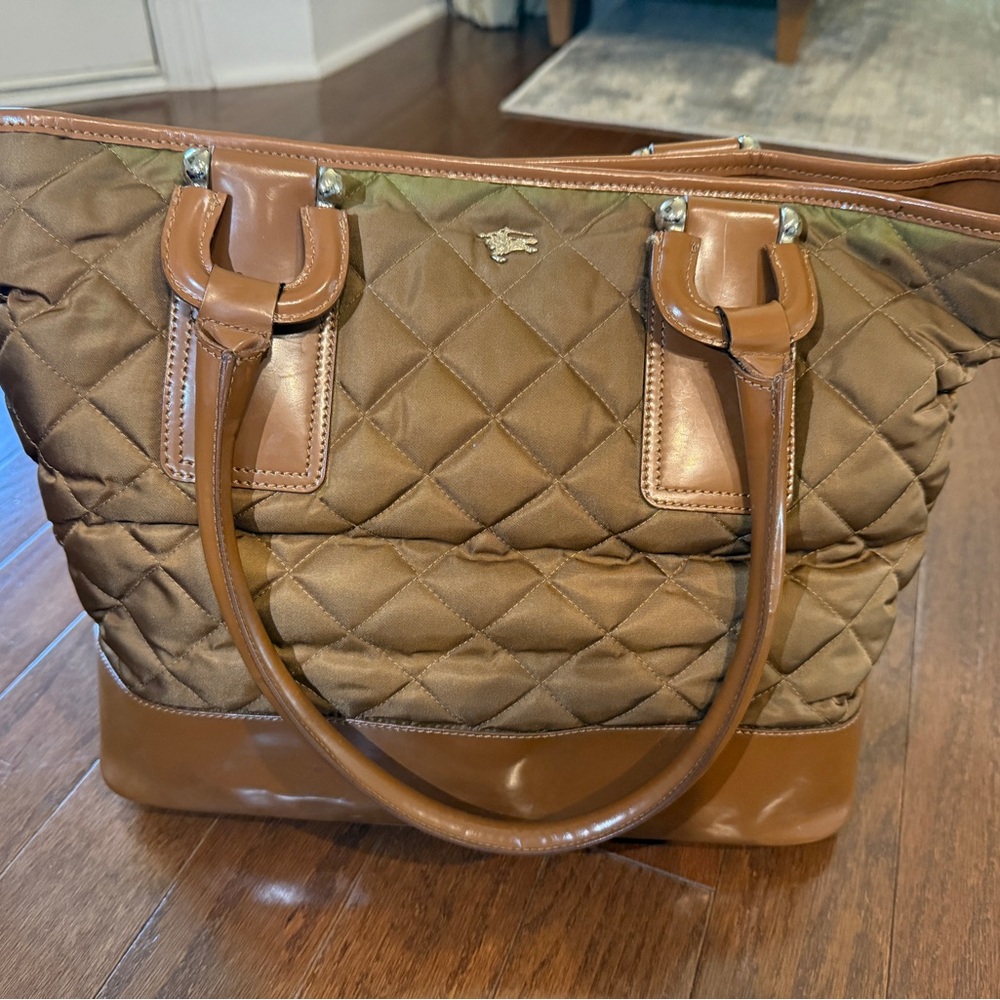 Burberry Brown Quilted Tote Bag